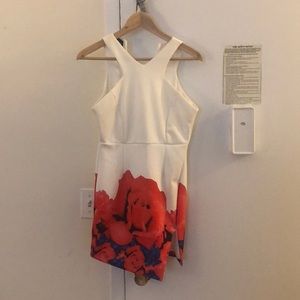 White dress with flowers